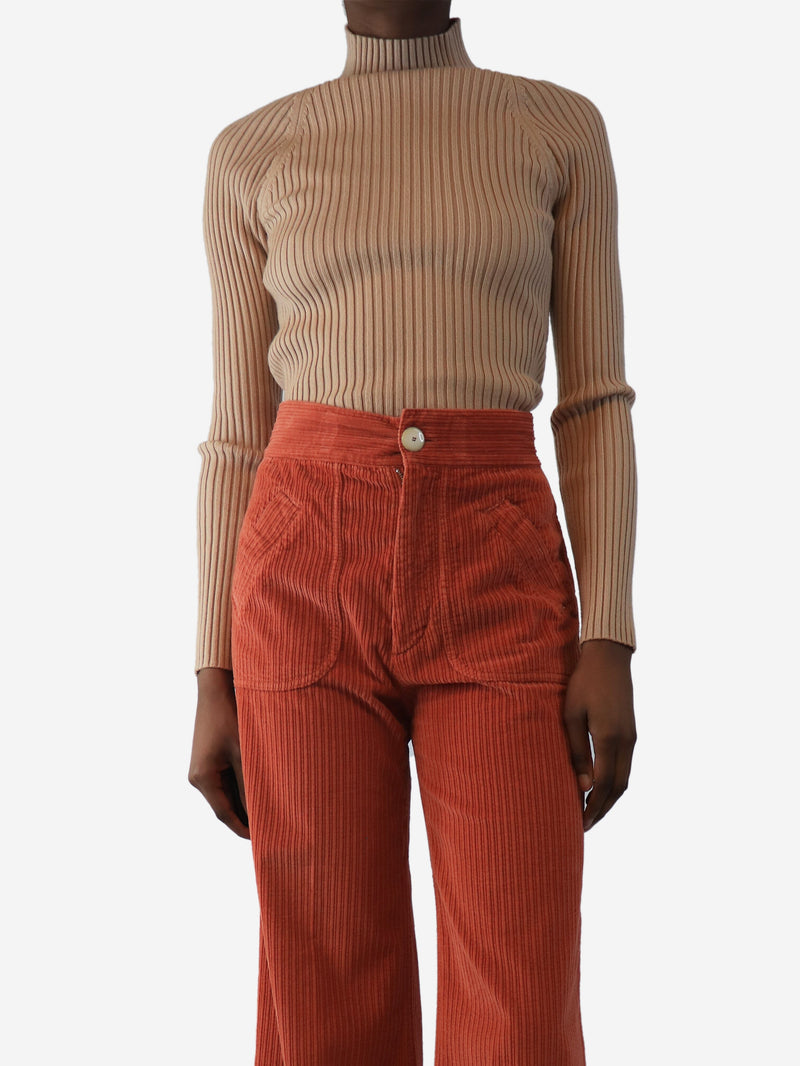Neutral ribbed knit top - size XS Knitwear Alice + Olivia 