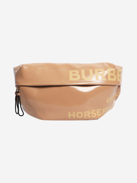 Brown coated horseferry canvas large belt bag product image