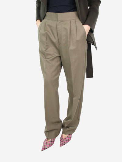 Olive green pleated trousers - size US 2 Trousers Ambush 