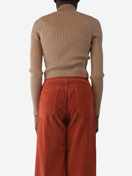 Neutral ribbed knit top - size XS alternate image