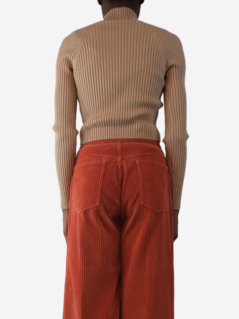 Neutral ribbed knit top - size XS Knitwear Alice + Olivia 