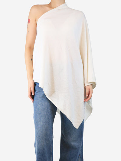 Cream cashmere poncho - One size Knitwear Crimson 