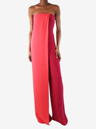 Pink strapless two-tone jumpsuit - size UK 6 Jumpsuits Cushnie 