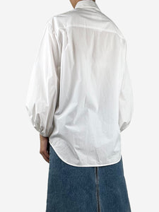 The Row White puff-sleeved shirt - size UK 4