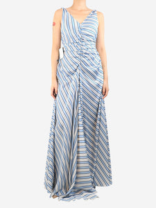 The Attico Blue striped penelope maxi dress - size UK 10