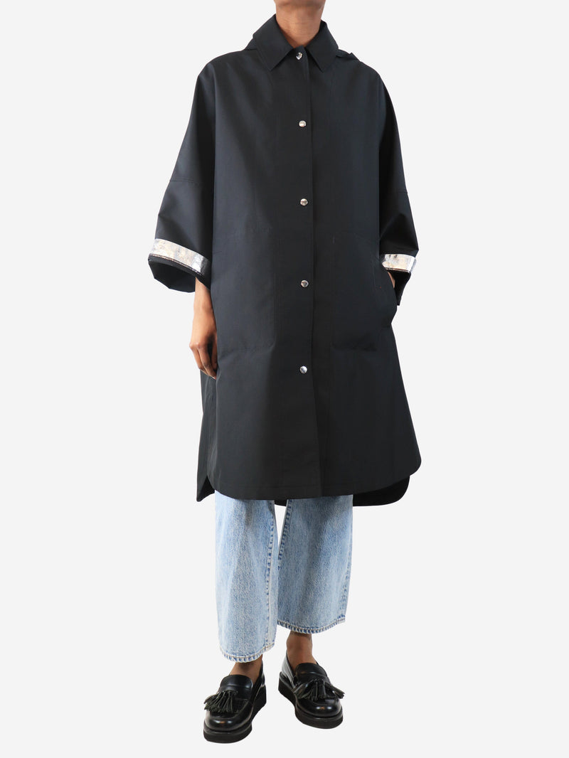 Black short-sleeved raincoat - size UK 6 Coats & Jackets Yves Salomon 