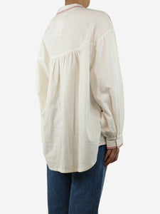 Xirena White cross-stitched cotton blouse - size S