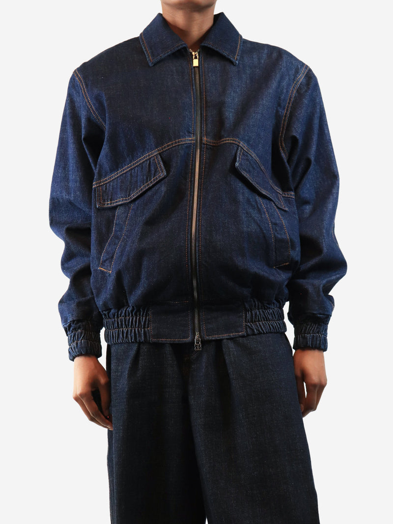 Navy denim oversized bomber jacket - size UK 4 Coats & Jackets Magda Butrym 