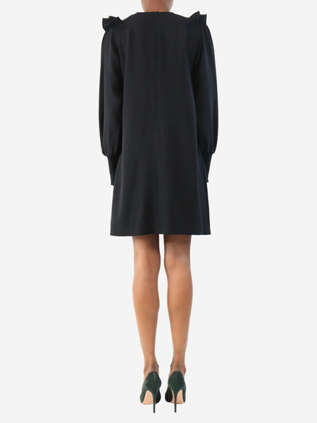 Black ruffled mini dress - size UK 6 alternate image