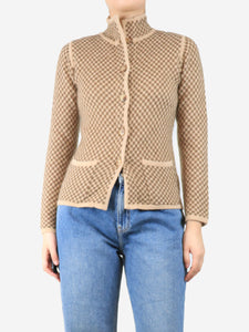 Max Mara Brown checkerboard cardigan - size M