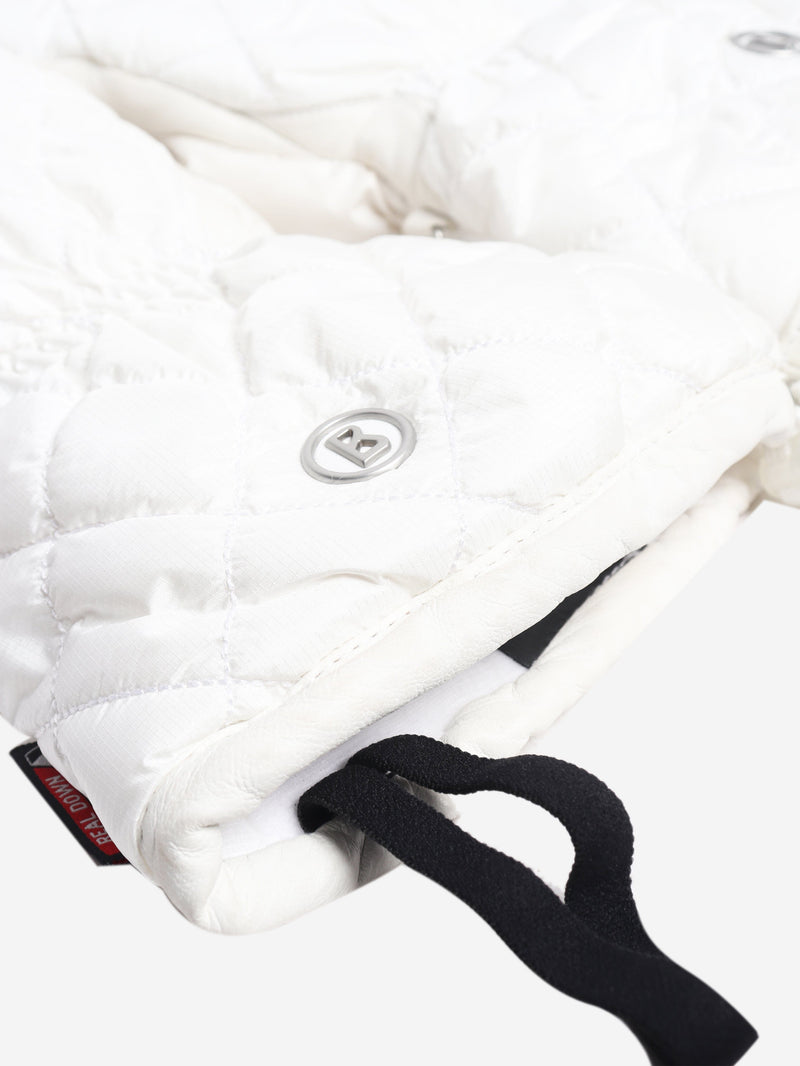 White quilted ski mittens Gloves Bogner 