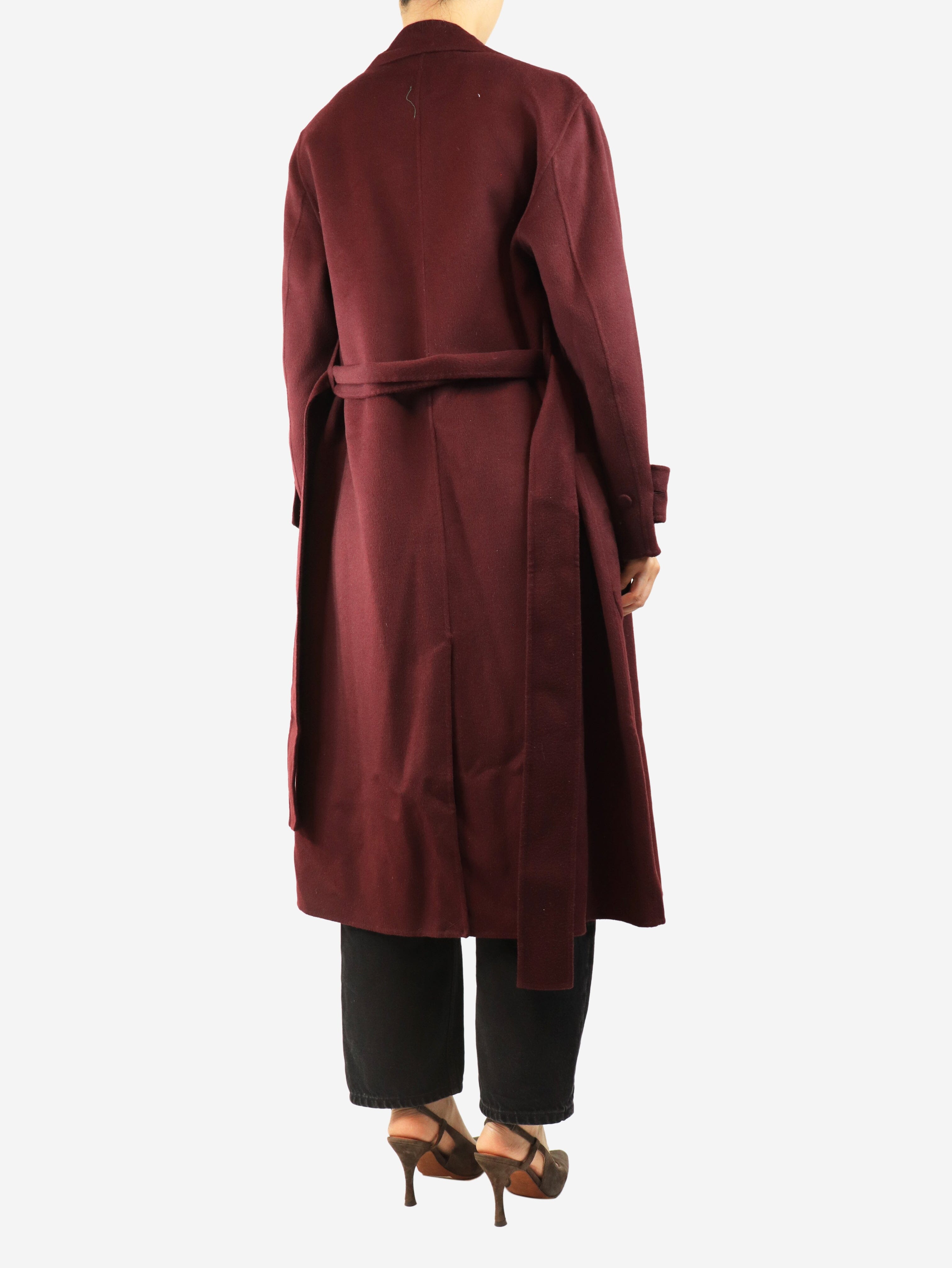 Burgundy Arline belted coat - size UK 12 Coats & Jackets Joseph 