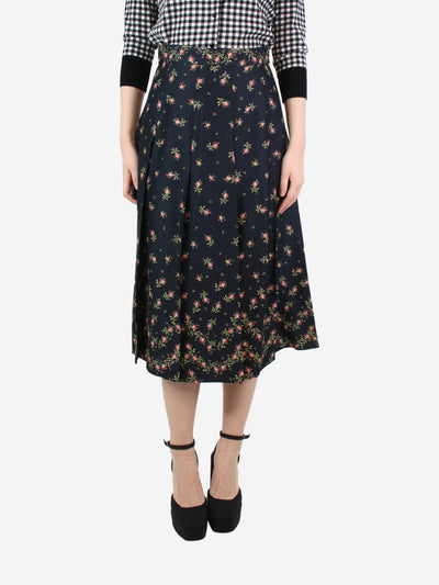 Black floral pleated skirt - size UK 10 Skirts Philosophy 