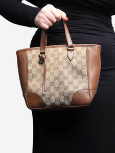 Gucci Brown Bree Monogram crossbody tote bag