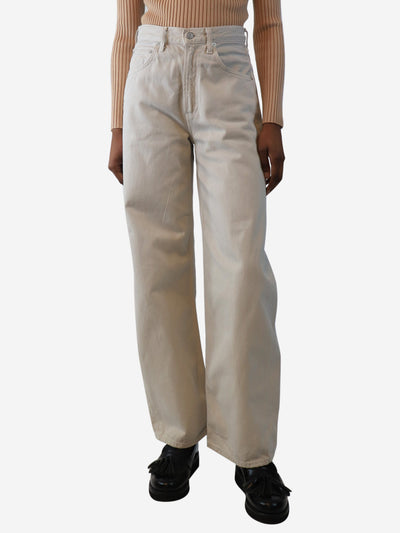 Beige straight-leg denim jeans - size UK 6 Trousers Agolde 