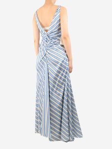 The Attico Blue striped penelope maxi dress - size UK 10