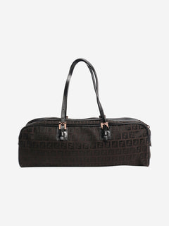 Brown Zucca canvas top handle bag Top Handle Bags Fendi 