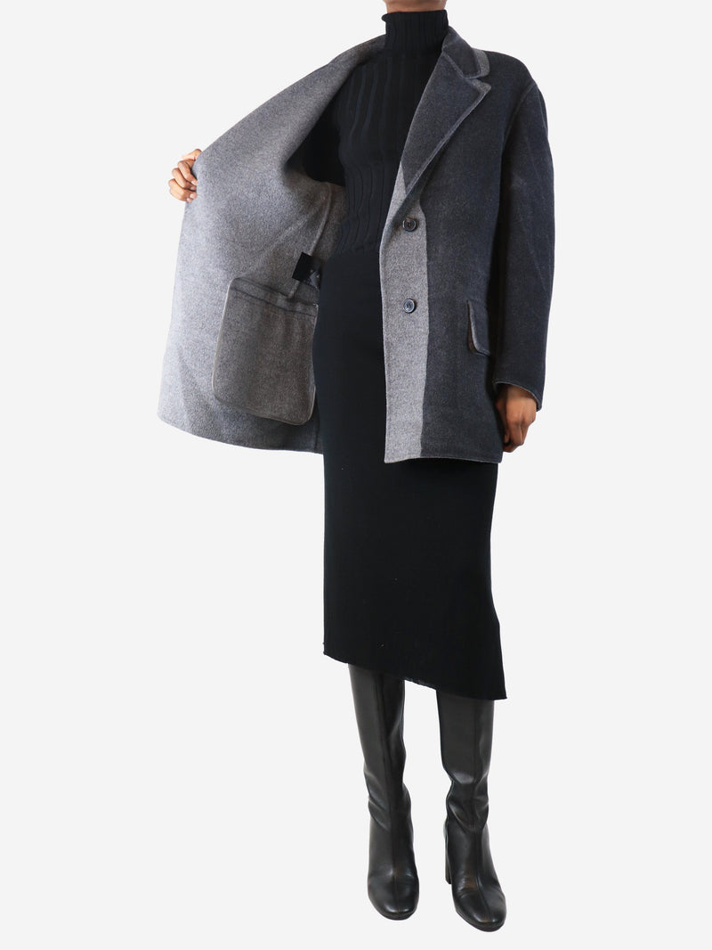 Grey two tone wool and angora -blend coat - size UK 4 Coats & Jackets Prada 