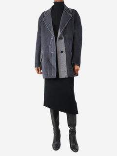 Grey two tone wool and angora -blend coat - size UK 4 Coats & Jackets Prada 