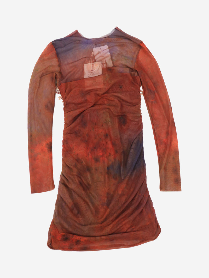 Rust ruched mini dress - size S Dresses Milkwhite 