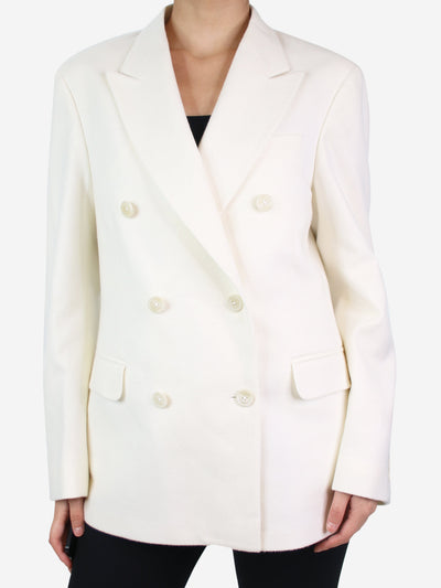 White double breasted wool blazer - size UK 8 Coats & Jackets Vicky Rader 