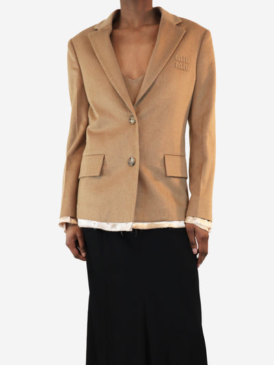 Camel single-breasted blazer - size UK 4 Coats & Jackets Miu Miu 