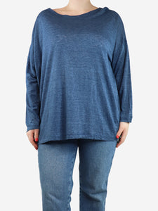 Eskandar Blue boat-neck top - size One Size