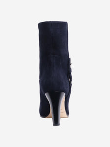 Jimmy Choo Navy blue suede heeled boots - EU 38