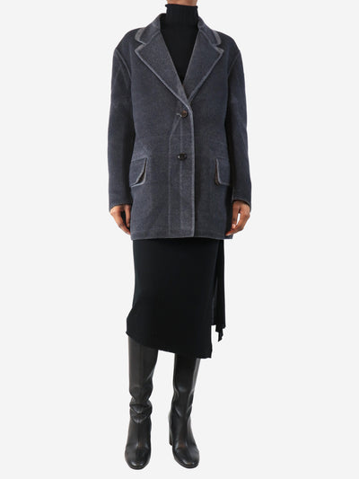 Grey two tone wool and angora -blend coat - size UK 4 Coats & Jackets Prada 