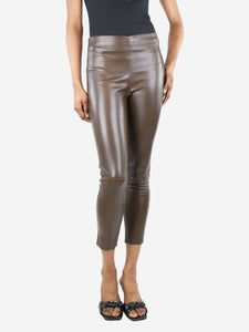 Joseph Brown slim-leg leather leggings - size UK 8