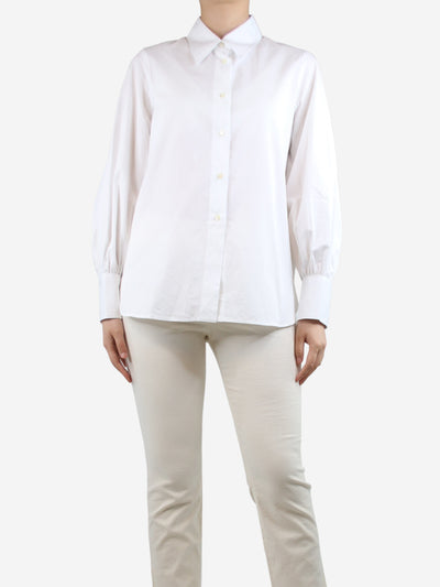 Alberto Biani White button-down cotton shirt - size UK 10 Tops Alberto Biani 