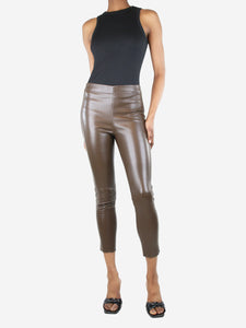 Joseph Brown slim-leg leather leggings - size UK 8