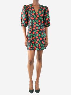 Black and red floral printed mini dress - size UK 6 Dresses Ganni 