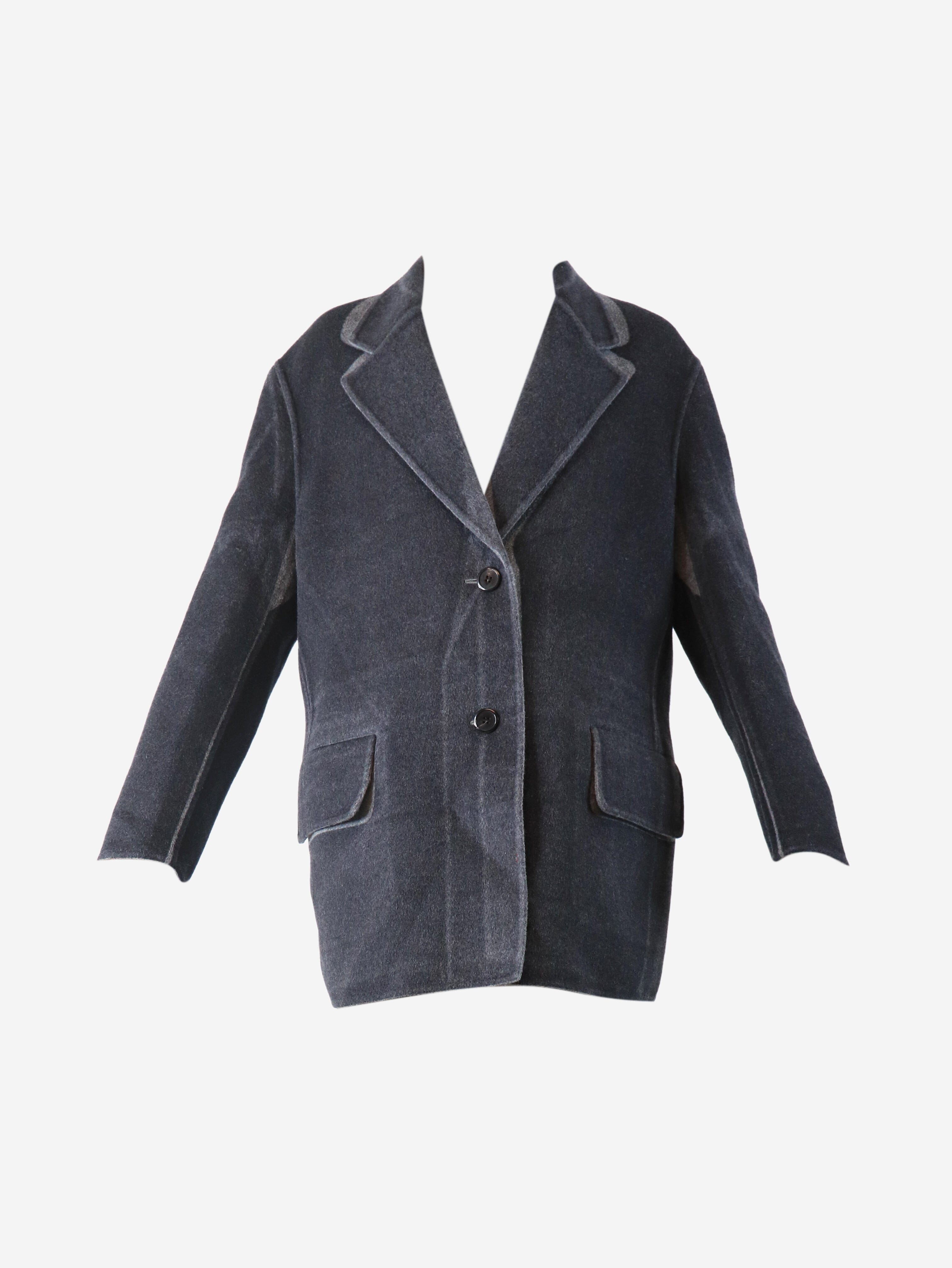Grey two tone wool and angora -blend coat - size UK 4 Coats & Jackets Prada 