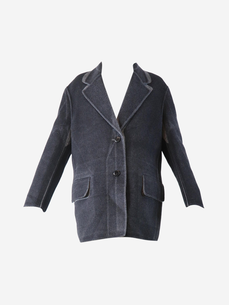 Grey two tone wool and angora -blend coat - size UK 4 Coats & Jackets Prada 