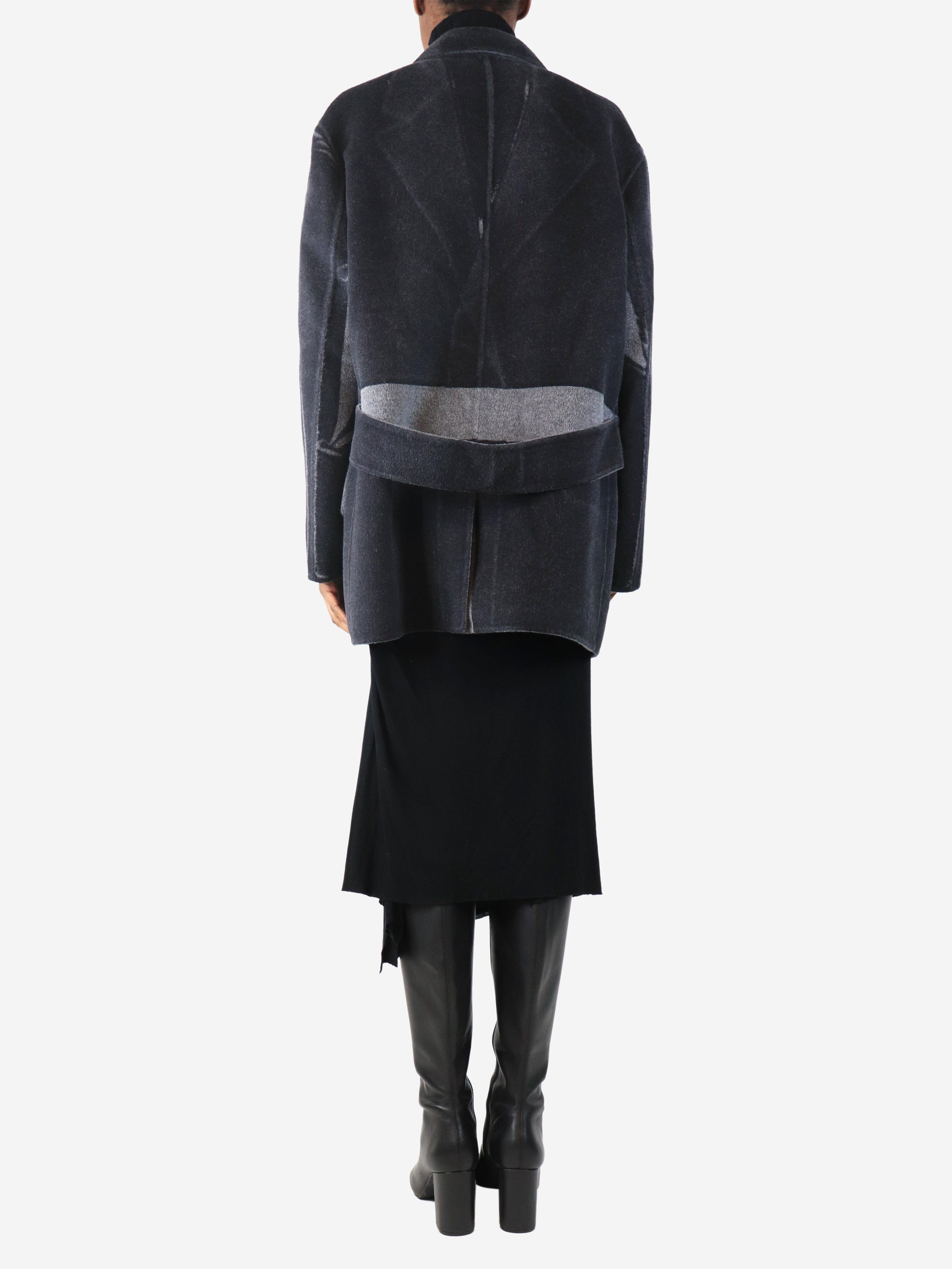 Grey two tone wool and angora -blend coat - size UK 4 Coats & Jackets Prada 