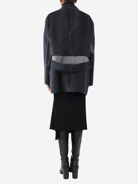 Grey two tone wool and angora -blend coat - size UK 4 alternate image
