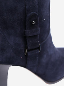 Jimmy Choo Navy blue suede heeled boots - EU 38