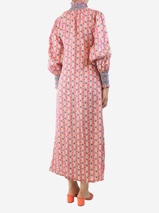 Muzungu Sisters Pink floral linen striped dress - size S