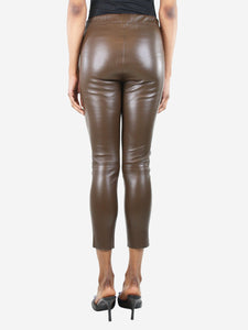 Joseph Brown slim-leg leather leggings - size UK 8