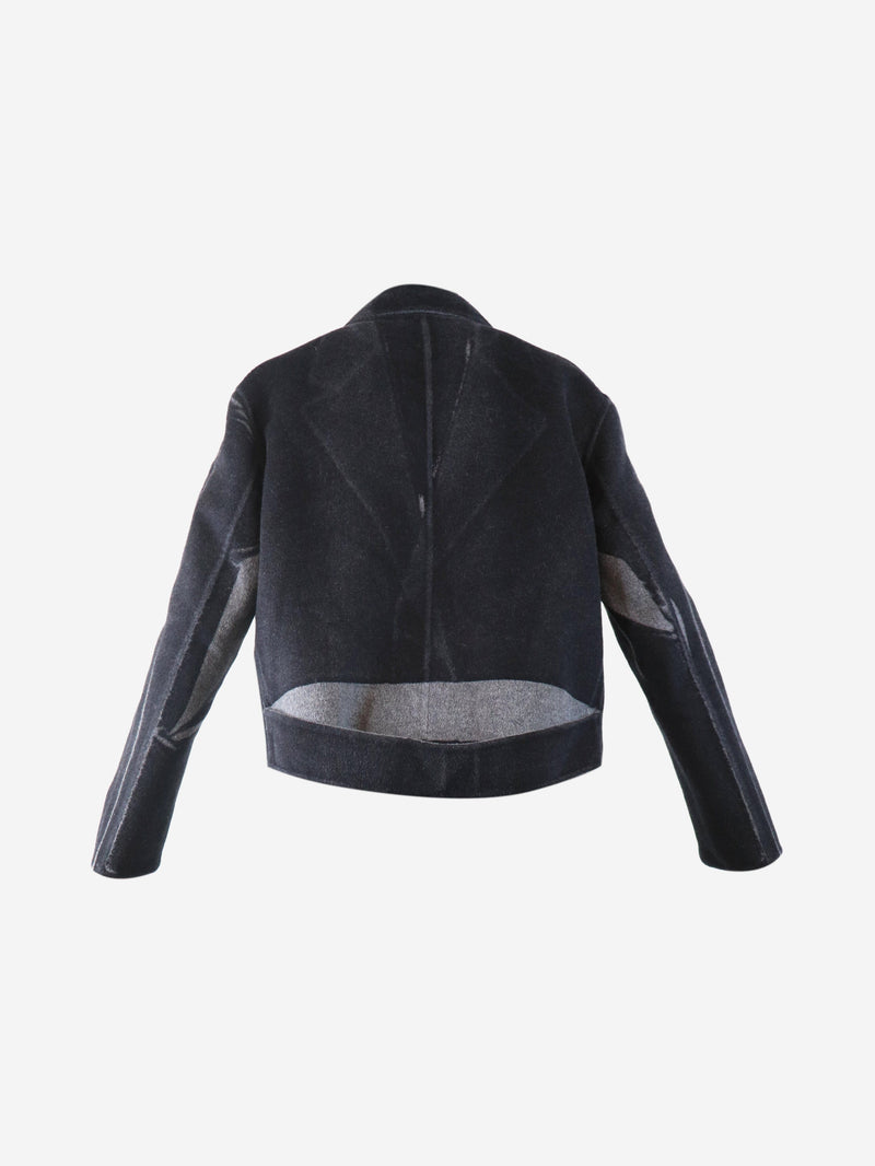 Grey two tone wool and angora -blend coat - size UK 4 Coats & Jackets Prada 