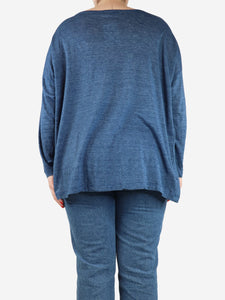 Eskandar Blue boat-neck top - size One Size