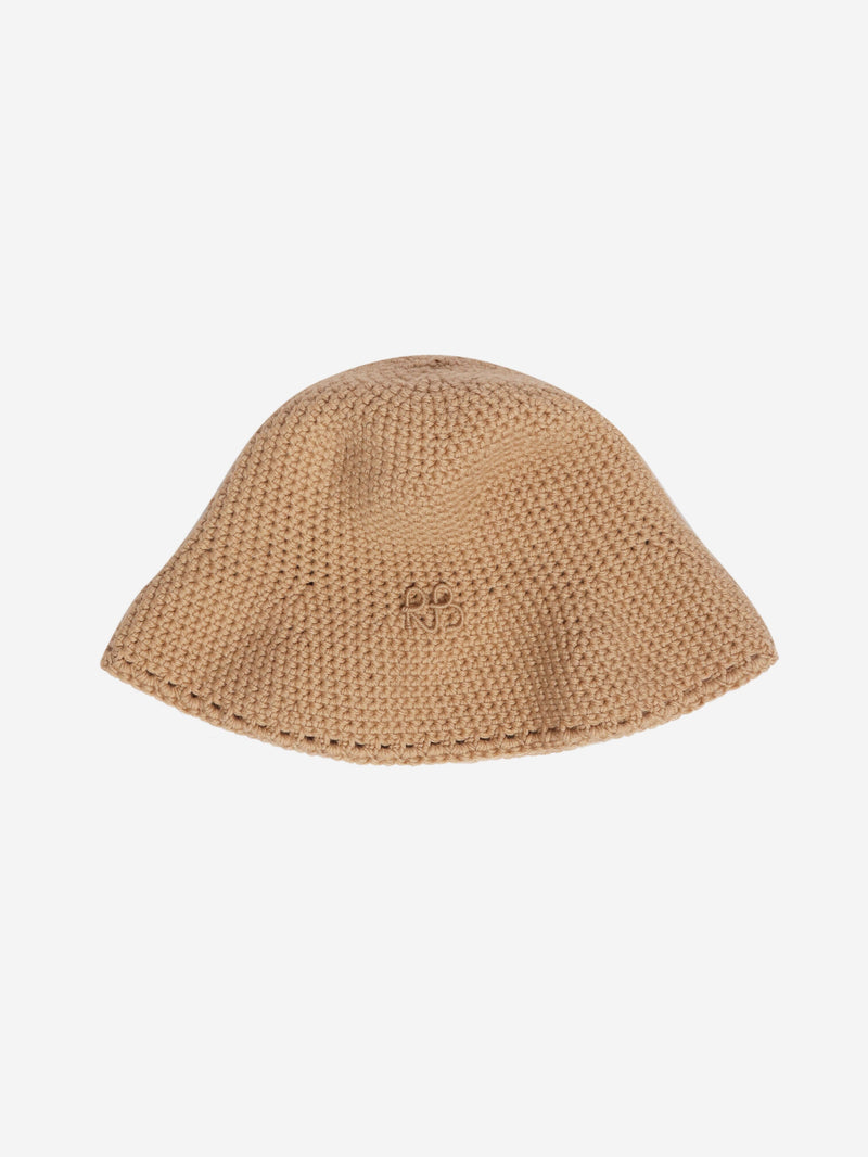 Ruslan Baginskiy beige crochet knit bucket hat