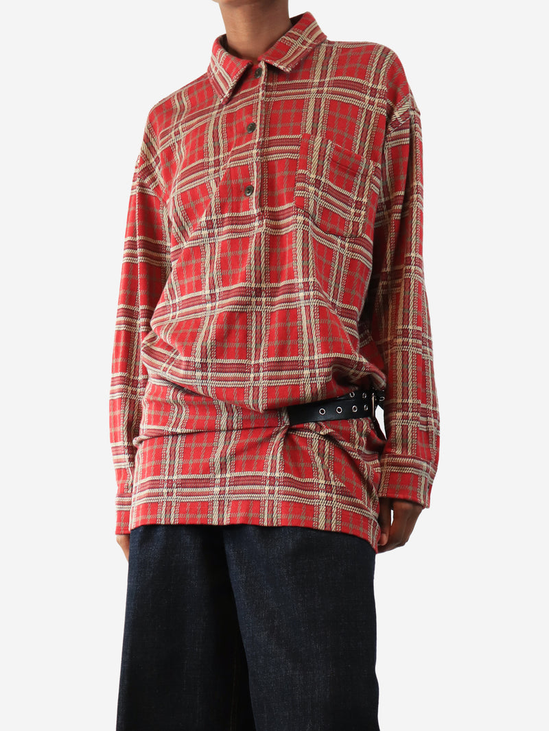 Red Blamdia check cotton shirt - size UK 8