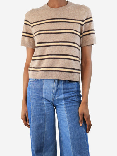 Brown cashmere striped top - size XS Knitwear ME+EM 