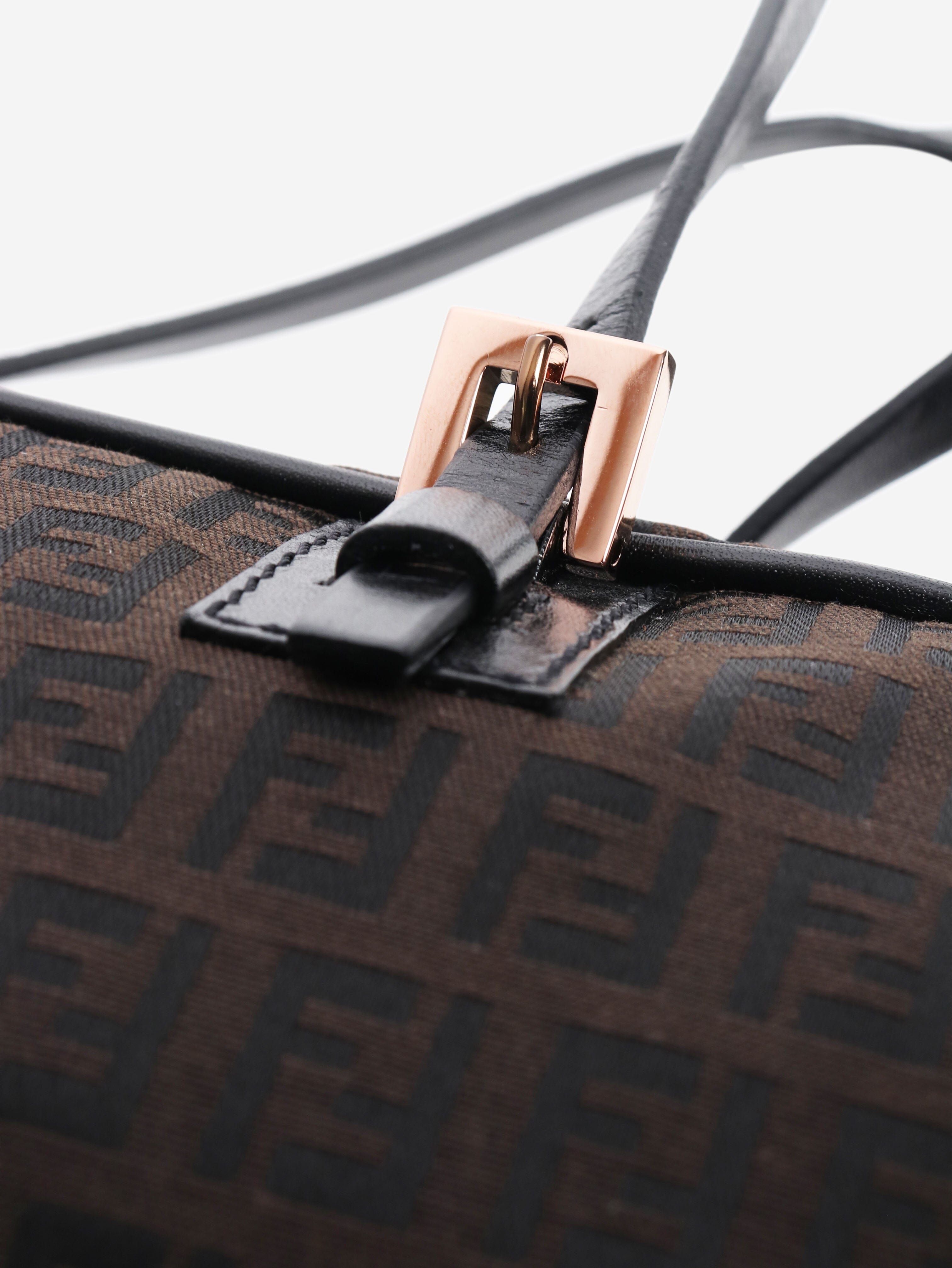 Brown Zucca canvas top handle bag Top Handle Bags Fendi 