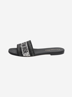 Black Dway crystal slides - size EU 37