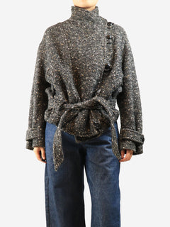 Grey tweed belted jacket - size UK 10 Coats & Jackets Isabel Marant Etoile 