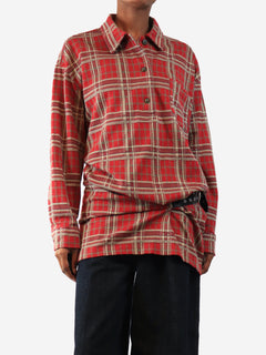 Red Blamdia check cotton shirt - size UK 8