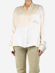 Haider Ackermann Cream silk blouse - size UK 12